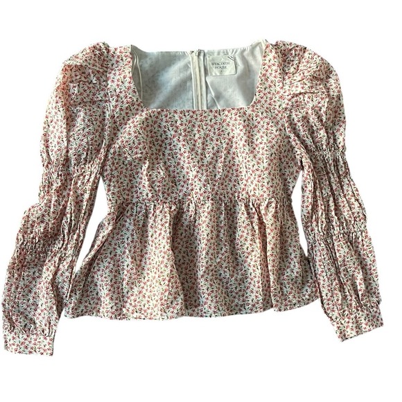 Tuckernuck Hyacinth House‎ Square Neck Clemons Floral  Puff Sleeve Blouse Small - Picture 2 of 8